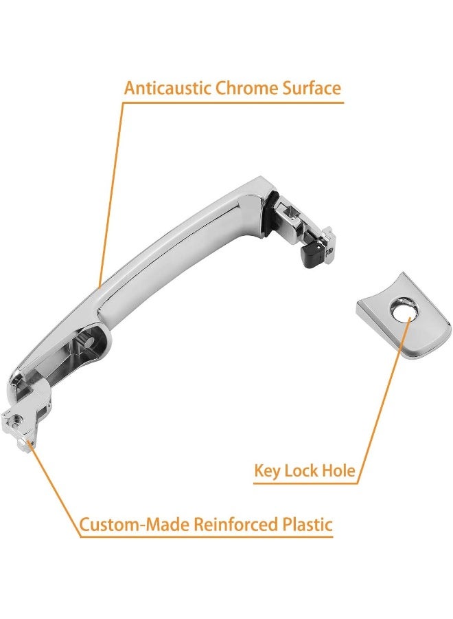 Gledewen Exterior Chrome Door Handle Front Left Driver Side with Keyhole | Without Smart Key - Image 4