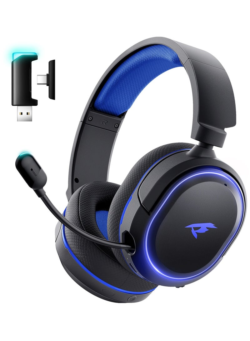 UG-08S Wireless Gaming Headset, 2.4GHz Ultra-Low Latency Wireless Gaming Headphone with Noise-canceling Microphone, 7.1 Surround Sound with Immersive Experience, Glowing LED Lights, USB-C transmitt - Image 1