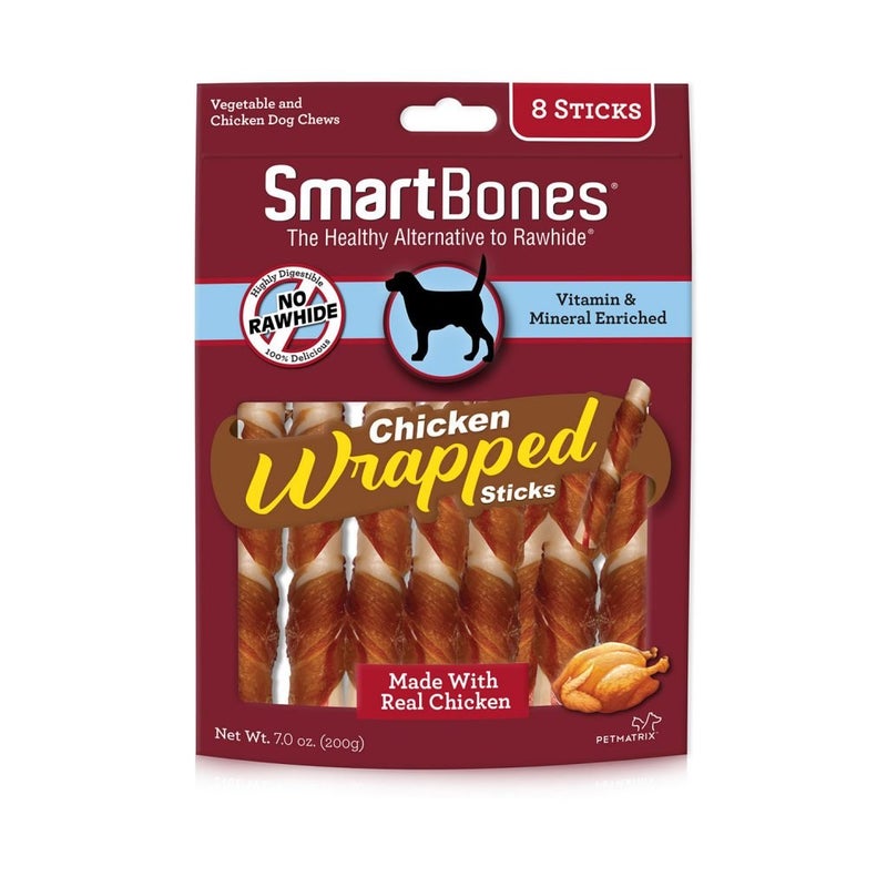 SmartBones Chicken-Wrapped Sticks, Treat Your Dog to a Rawhide-Free Chew Made with Real Chicken and Vegetables - Image 1