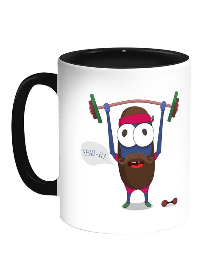 RKN Sports Printed Coffee Mug White/Black 11ounce - Image 1