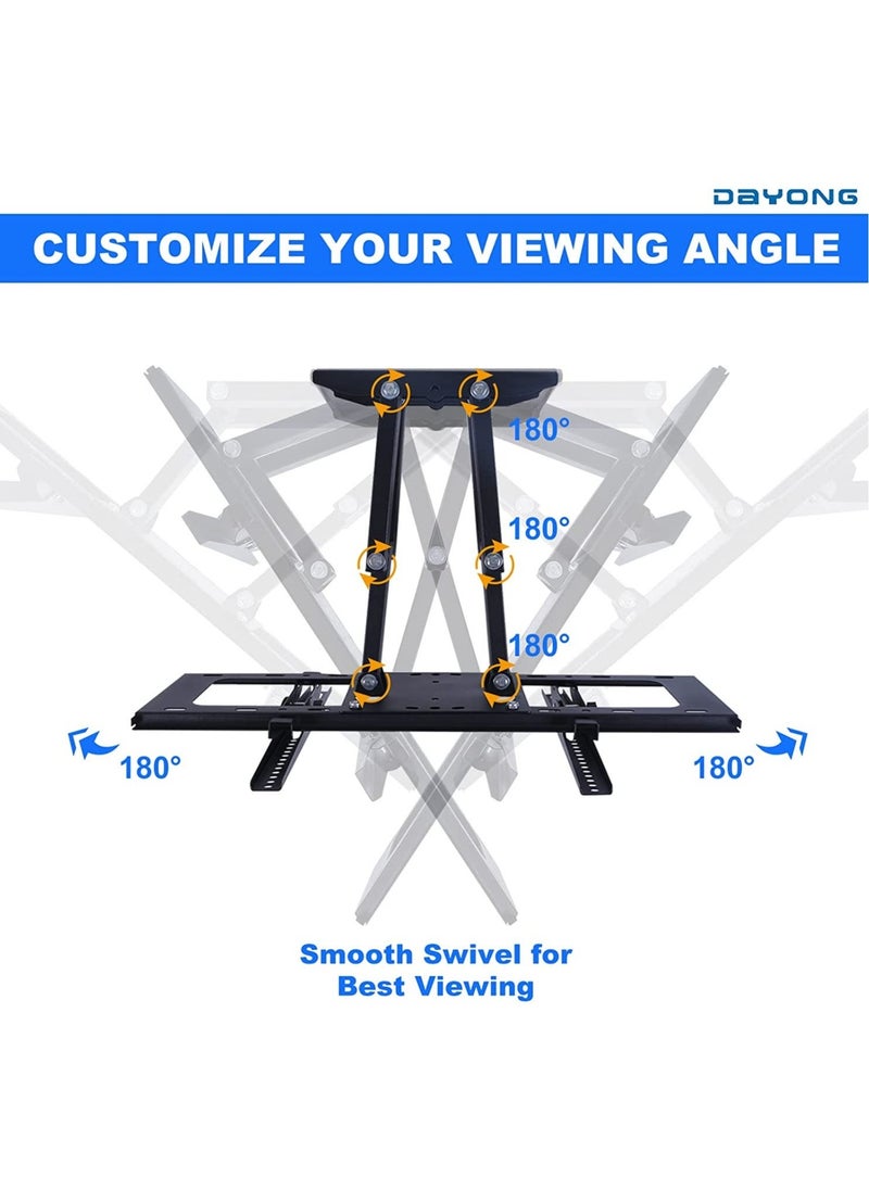 Full Motion TV Wall Mount for Most 32-70 inch TVs,Dual Articulating Arms Swivel and Tilt for LED LCD Flat & Curved TV TV Wall Mount Bracket Holds up to 30kg ​Max VESA 600x400mm - Image 4