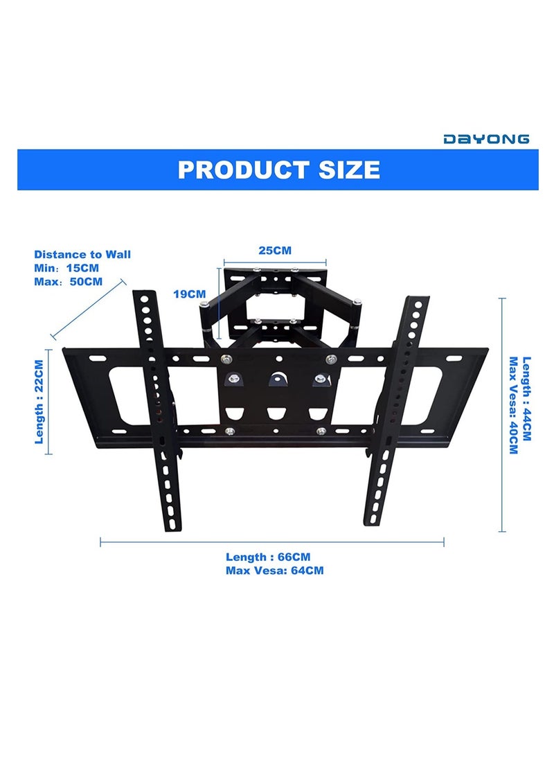 Full Motion TV Wall Mount for Most 32-70 inch TVs,Dual Articulating Arms Swivel and Tilt for LED LCD Flat & Curved TV TV Wall Mount Bracket Holds up to 30kg ​Max VESA 600x400mm - Image 2
