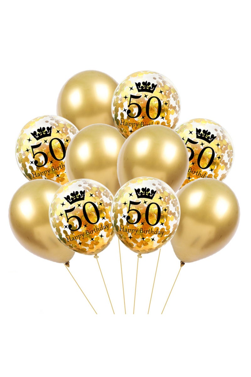12INCH 10pcs 50th 10pcs 30 40 50 Years Old Birthday Party Balloon 12inch Confetti Ballon Latex Ballo