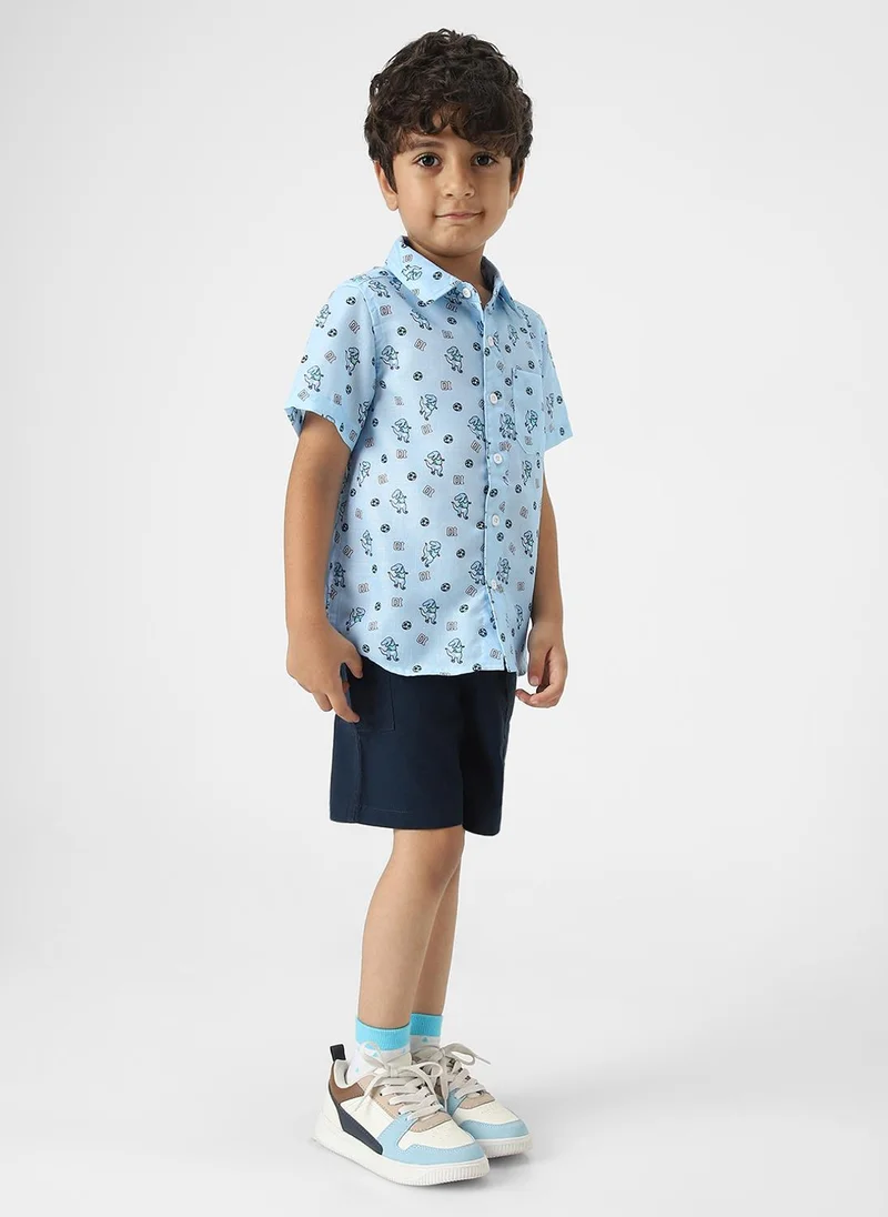 Nautinati Nautinati Boys' Cotton Dino Printed Shirt and Shorts