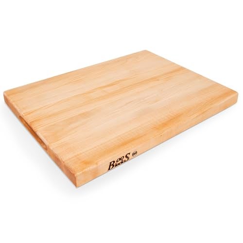John Boos RBoard Series Maple Cutting Board 15 Thick Butcher Block Wooden Reversible Kitchen Prep Chopping Slab wRecessed Finger Grips  Edge Grain Construction 20 X 15