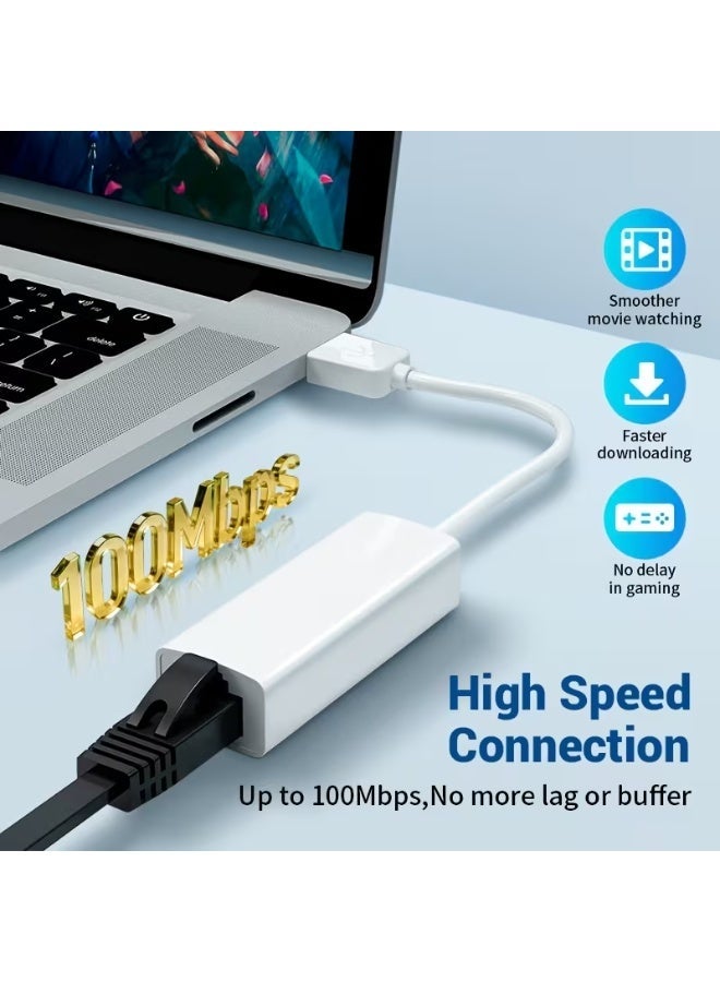 HMC USB 2.0 to RJ45 Ethernet Adapter – 100Mbps Plug & Play LAN Network Adapter for Laptop & PC - Image 5