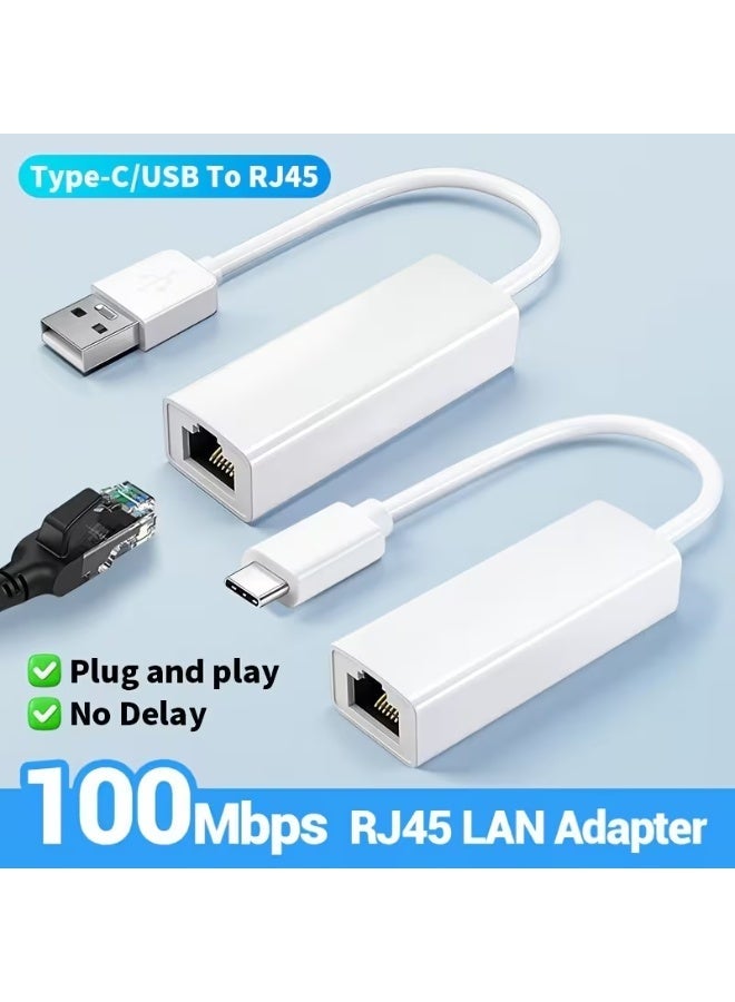 HMC USB 2.0 to RJ45 Ethernet Adapter – 100Mbps Plug & Play LAN Network Adapter for Laptop & PC - Image 1