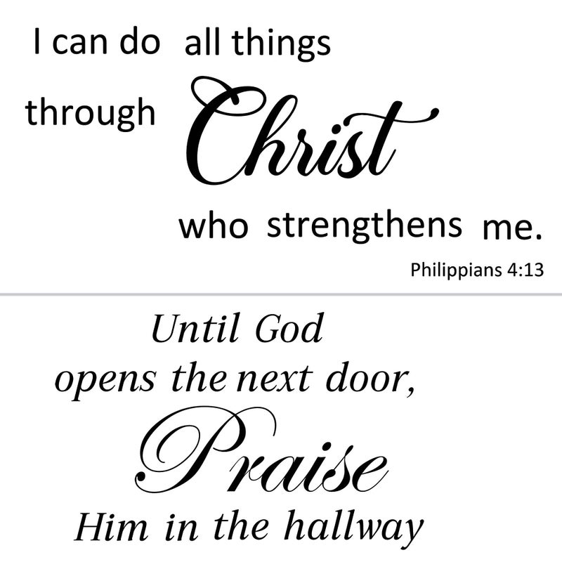 Sinekong 2 Sets Bible Verse Wall Decals Vinyl Inspirational Quotes Wall Decals Positive Saying Wall Stickers Christian Scripture Motivational Decal Religious Wall Decor for Women Family Home Bedroom - Image 2