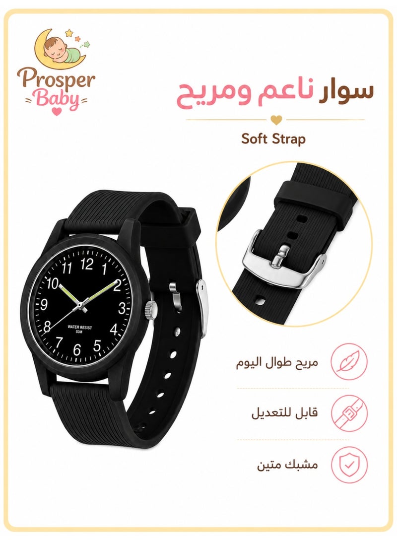 بروسبير بيبي ساعة أطفال تعليمية بعقارب للأولاد والبنات، قرص واضح سهل القراءة، حركة كوارتز يابانية، سوار ناعم، مقاومة للماء 50 متر، ساعة خفيفة للاستخدام اليومي للأعمار 4-12 سنة - Image 5