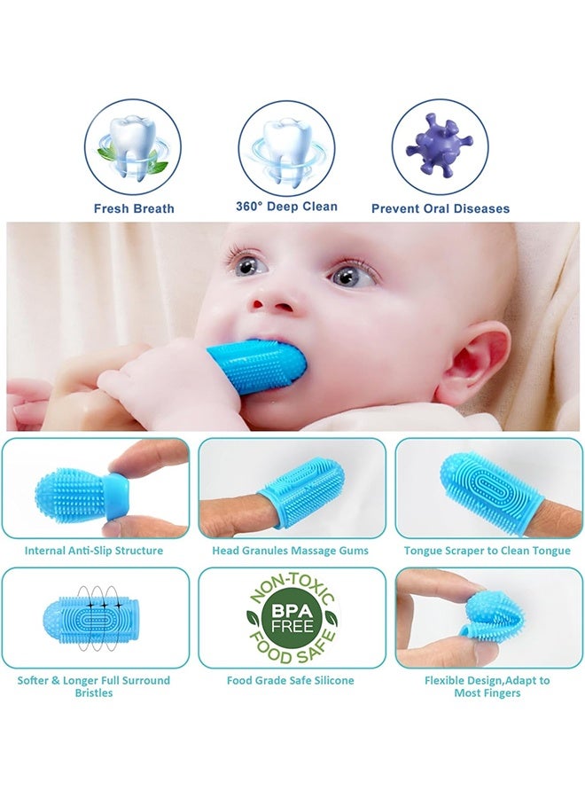 Finger Tooth Brushing Baby Toothbrush 4 Pcs with 4 Travel Storage Case,Food Grade Silicone Baby Finger Toothbrush,Soft Infant Toothbrushes for Toddlers 0-36,Oral Cleaner,Gum Brush - Image 3