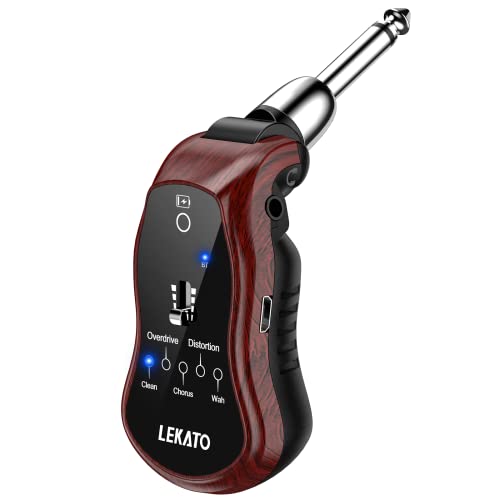 LEKATO Guitar Headphone Amp,Micro Electric Guitar Headphone Amp for Electric Guitar&Bass Rechargeable Bass Headphone Amplifier for Practice with 5 Effects(Clean Chorus Overdrive Distortion and Wah) - Image 1