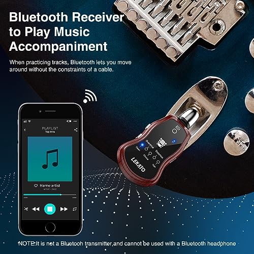 LEKATO Guitar Headphone Amp,Micro Electric Guitar Headphone Amp for Electric Guitar&Bass Rechargeable Bass Headphone Amplifier for Practice with 5 Effects(Clean Chorus Overdrive Distortion and Wah) - Image 4