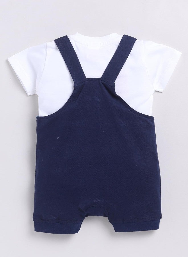 دولار أفرولات أطفال من دولار جونيور، بنين وبنات، أبيض - كحلي، مقاس 1-3 أشهر - Image 4