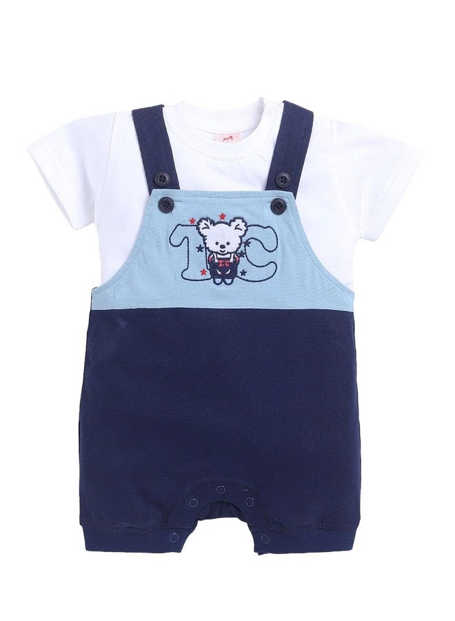 دولار أفرولات أطفال من دولار جونيور، بنين وبنات، أبيض - كحلي، مقاس 1-3 أشهر - Image 1