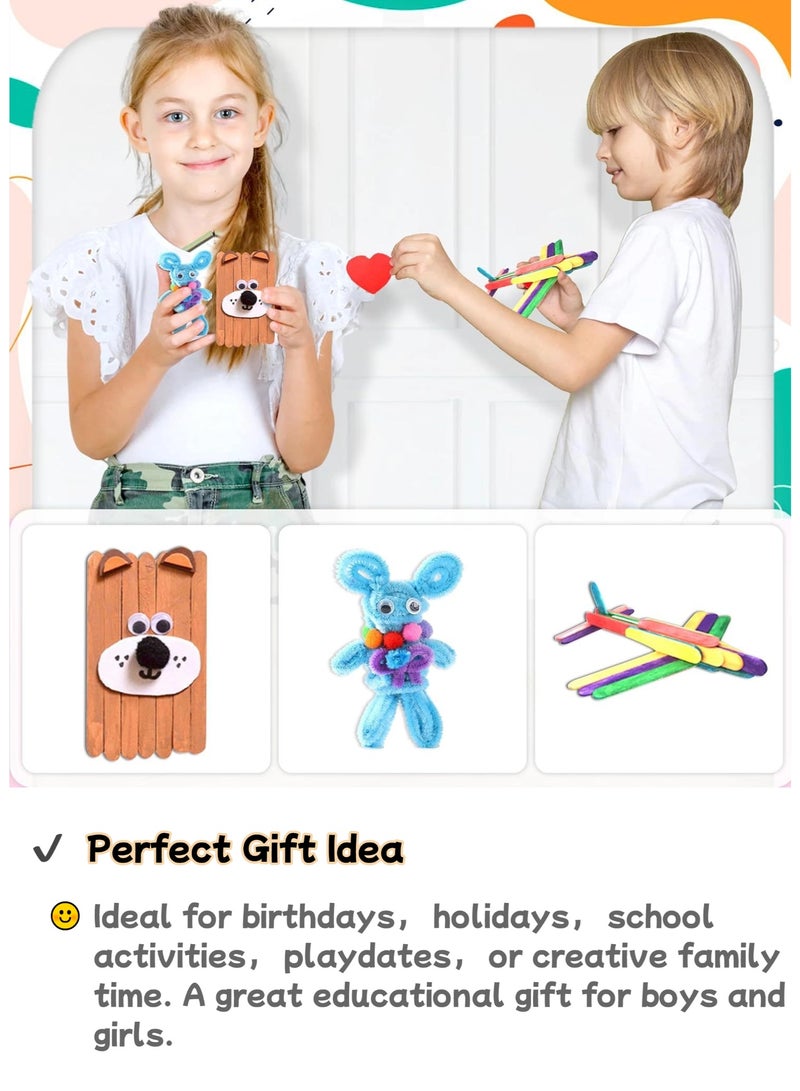 نجمة ولاء صندوق أدوات الحرف اليدوية للأطفال - مجموعة فنية وحرفية إبداعية مع خرز وملصقات وكرات صوفية وأدوات، مجموعة حرفية تعليمية للبنات والأولاد من عمر 5 سنوات فما فوق - Image 5