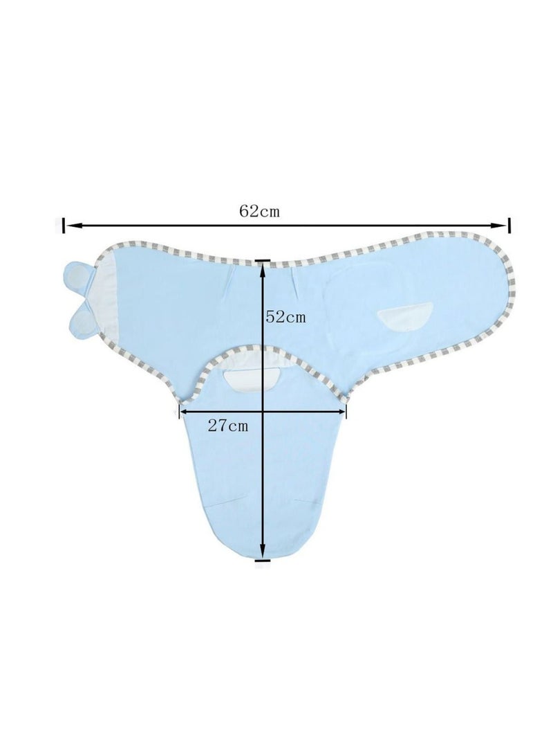 Newborn Baby Anti-startle Wrap Towel Baby Wrap Blanket Cotton Baby Fetal Cap + Sleeping Bag 0-3 Months Rabbit Ear Cap Pink - Image 2