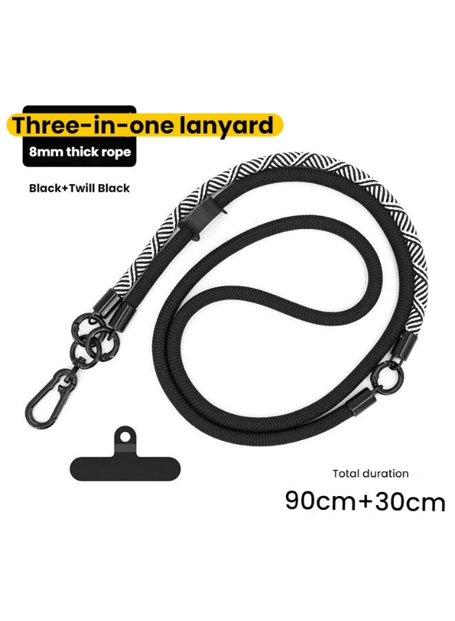 3-in-1 Phone Lanyard, Premium Crossbody Strap, 120cm, Neck/Wrist Dual-Use Strap Compatible with Most Smartphone Cases, Elegant Pattern Design, 8mm Thickness - Image 1