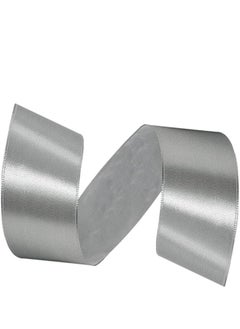 Unique Silver Ribbon 1-1/2 Inch, 25 Yards Grey Satin Fabric Ribbons for Gift Wrapping, Christmas Garland, Christmas Tree Ornaments, Bows Making, DIY Crafts, Sewing Projects and Wedding Party  - Image 2