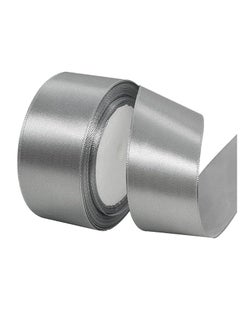Unique Silver Ribbon 1-1/2 Inch, 25 Yards Grey Satin Fabric Ribbons for Gift Wrapping, Christmas Garland, Christmas Tree Ornaments, Bows Making, DIY Crafts, Sewing Projects and Wedding Party  - Image 1