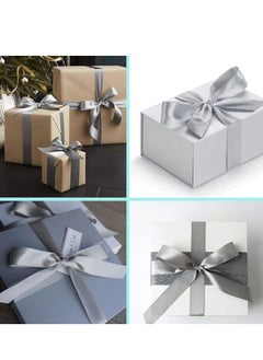 Unique Silver Ribbon 1-1/2 Inch, 25 Yards Grey Satin Fabric Ribbons for Gift Wrapping, Christmas Garland, Christmas Tree Ornaments, Bows Making, DIY Crafts, Sewing Projects and Wedding Party  - Image 4