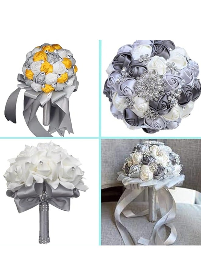 شريط فضي من قماش الساتان الرمادي بطول 25 ياردة، مقاس 1.5 بوصة، لتغليف الهدايا، وزينة شجرة عيد الميلاد، وصنع الأقواس، والحرف اليدوية، ومشاريع الخياطة، وحفلات الزفاف. - Image 3