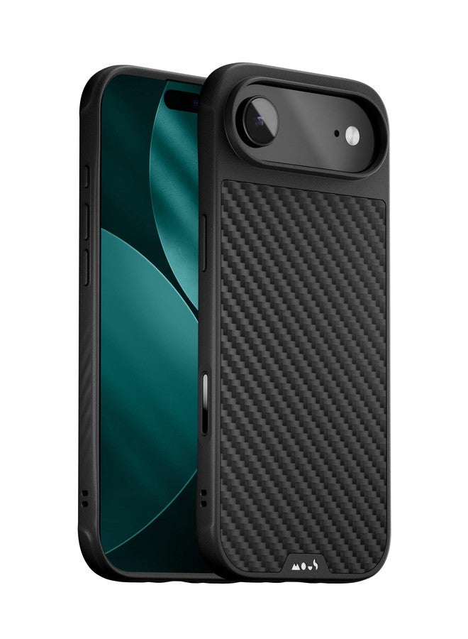 Mous for iPhone Air Case, Compatible with MagSafe - Limitless - Protective Carbon Fibre Cover for iPhone Air - Shockproof, Full Camera Protection, Anti-Scratch Back, Black - Image 1