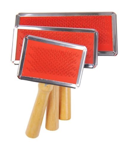 MYSELF PRODUCTS CP- 2226 WOODEN HANDLE SLICKER BRUSH SMALL BRUSH - Image 1
