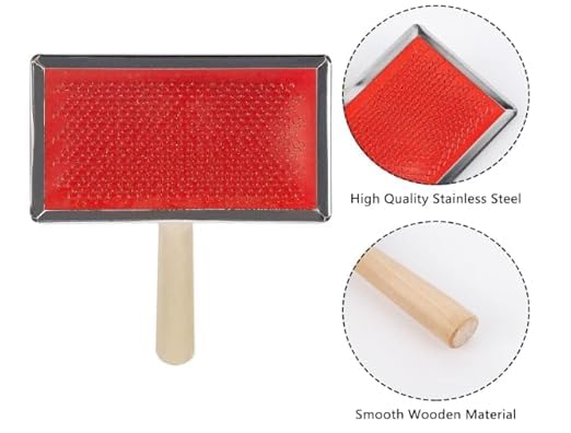 MYSELF PRODUCTS CP- 2226 WOODEN HANDLE SLICKER BRUSH SMALL BRUSH - Image 4