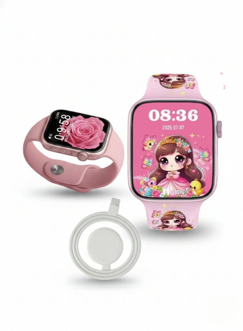 modio MW20 Mini Smart Watch for Ladies & Girls 36mm Pink Dial Bluetooth Fitness Watch for Women - Image 1