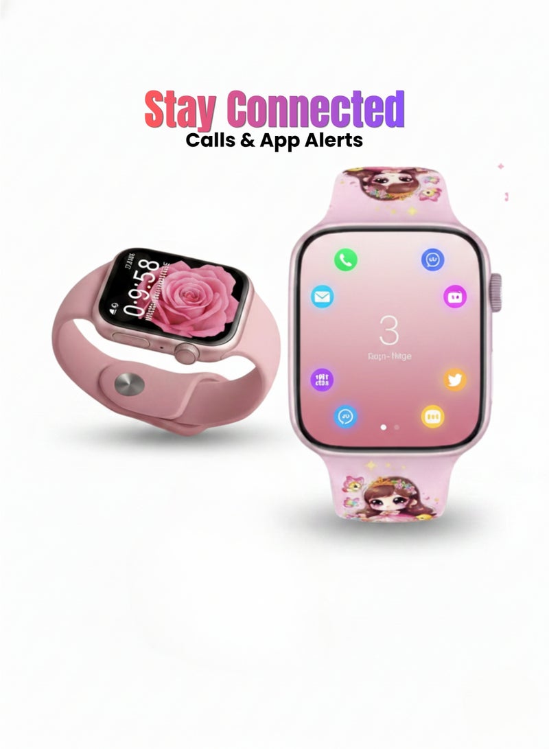 modio MW20 Mini Smart Watch for Ladies & Girls 36mm Pink Dial Bluetooth Fitness Watch for Women - Image 4
