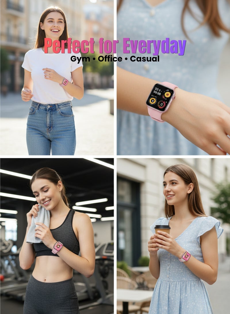 modio MW20 Mini Smart Watch for Ladies & Girls 36mm Pink Dial Bluetooth Fitness Watch for Women - Image 5