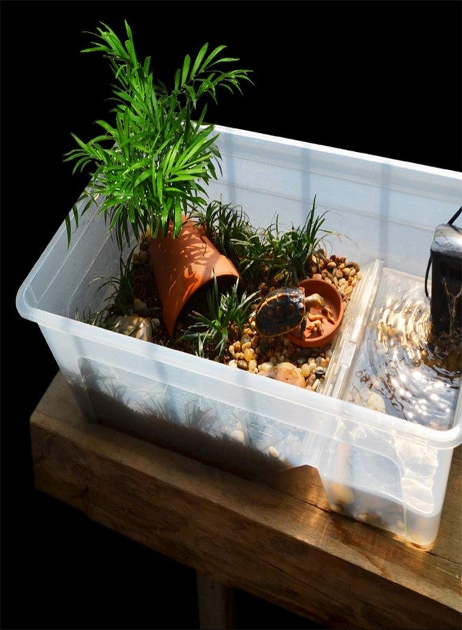 Flushbay Reptile Habitat Décor Hideouts Basking Platform for Aquatic Turtles Critter Cavern Log Hideaway for Tortoise Frog Aquarium Fish Lizard Bearded Dragon Hides and Caves - Image 2