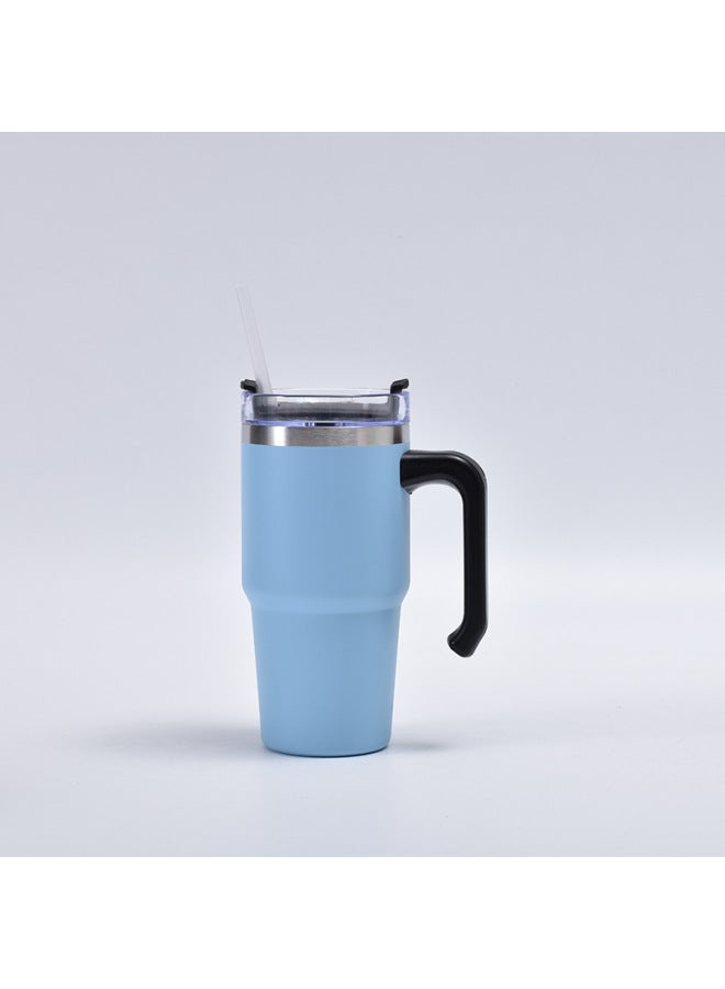 20oz Stainless Steel Handle Cup Large Capacity Thermal Insulation Cold And Hot Car Cup With Straw