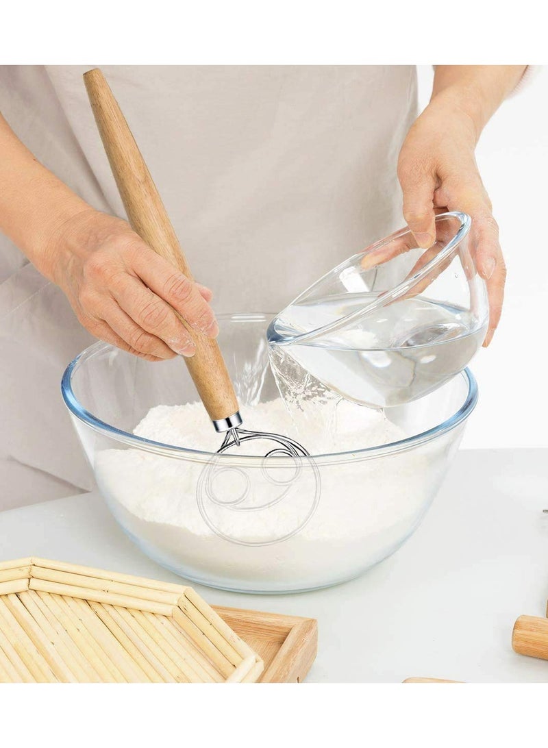 DOUGEI Premium Danish Dough Whisk Set, 2 Pack Food-grade Dough Whisks, Danish Dough Whisks. (Wood) - Image 5