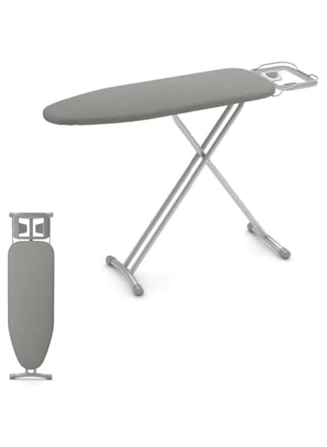 TRASSLE Ironing Board, Ironing Board with Heat Resistant Pad Cover, Adjustable Height, Safe Iron Rest and 4 Steel Legs for Home Laundry Room or College Dorm (Gray) - Image 1
