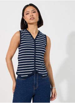 Striped Regular Fit Sleeveless Rib Vest - pzsku/Z9975AB0E98D21037D7E9Z/45/_/1738970591/72f9b3a9-5e04-47de-801d-558ade2a6c0a