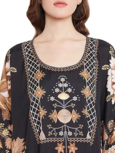 Oussum Women Kaftan Plus Size Polyester Summer Caftan Cover Ups Maxi House Dress (Multi-color) - Image 4
