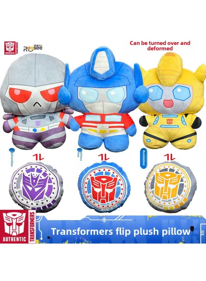 Genuine Transformers Flip Deformed Plush Pillow Optimus Prime Bumblebee Megatron Cushion Cushion Cushion Toy-Color:Transformers Flip Transformers Plush Pillow
