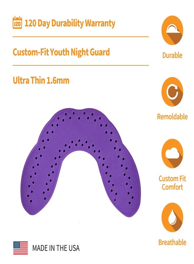 SOVA Junior Night Guard with Case, Purple Punch - 1.6mm Thin - Custom-Molded Fit - Protects Against Nighttime Teeth Grinding & Clenching - Odor & Taste Free - Remoldable Up to 20 Times - Non Toxic - Image 4
