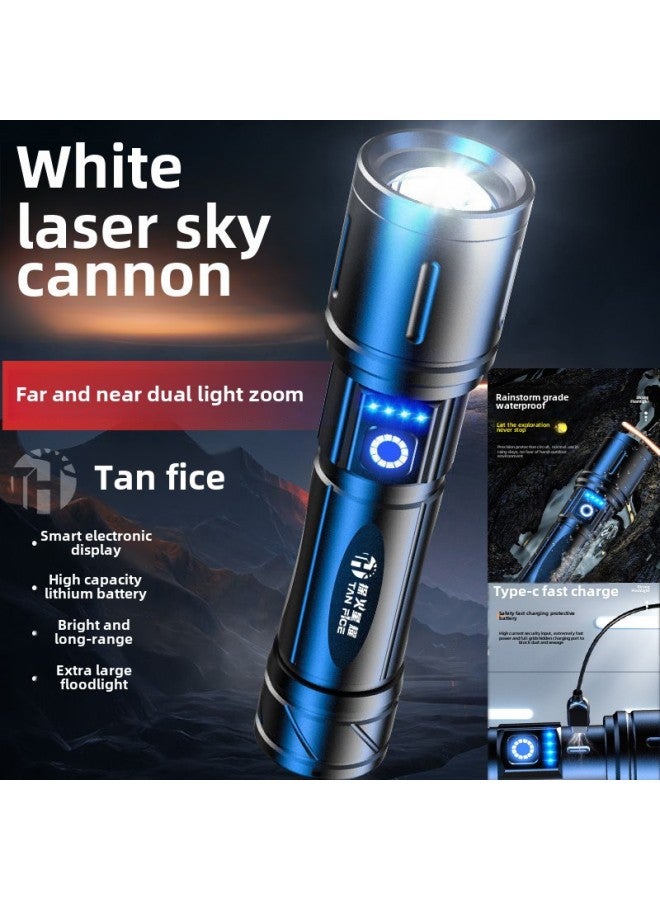 Portable High Brightness Laser Light Aluminum Alloy Rechargeable Flashlight Long Range Powerful Handheld Torch Lamp-Product Specifications:S44 A 26650 Battery  - Image 1