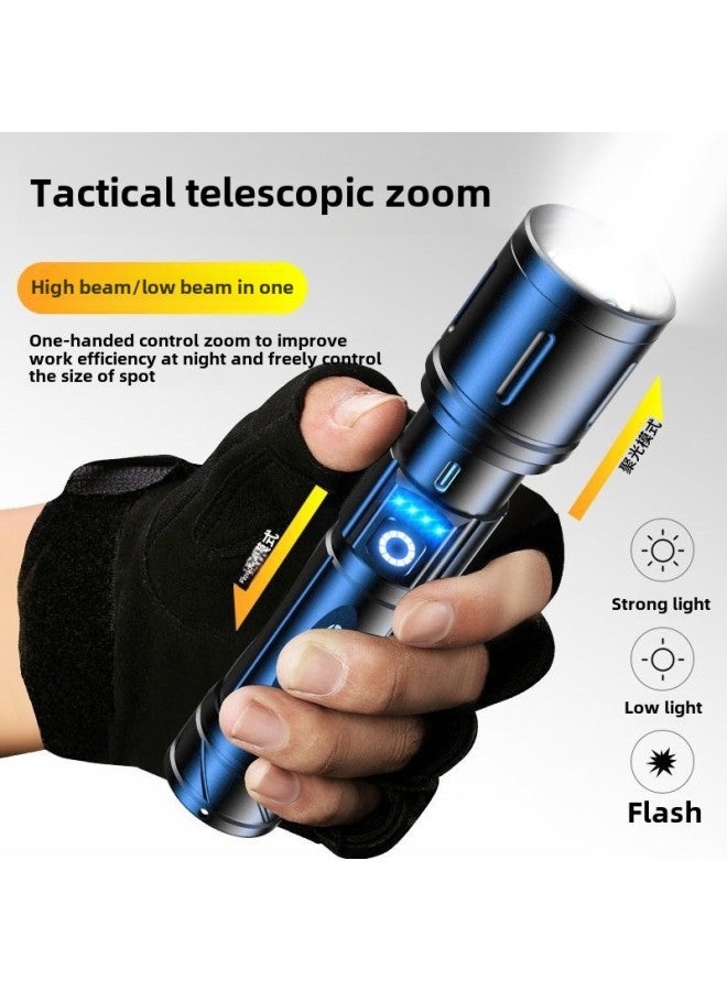 Portable High Brightness Laser Light Aluminum Alloy Rechargeable Flashlight Long Range Powerful Handheld Torch Lamp-Product Specifications:S44 A 26650 Battery  - Image 3