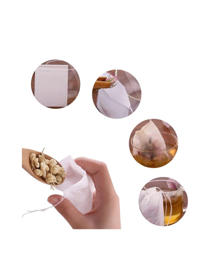 Generic 100 Pieces Disposable Drawstring Tea Filter Bags, Non-woven Fabric Bags, Airtight Mesh Bags for Tea Leaves, Coffee, Herbs, Spices  - Image 3