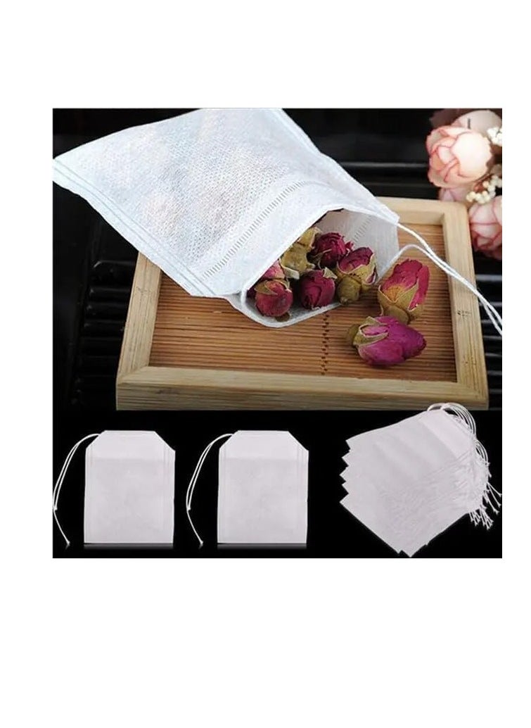 Generic 100 Pieces Disposable Drawstring Tea Filter Bags, Non-woven Fabric Bags, Airtight Mesh Bags for Tea Leaves, Coffee, Herbs, Spices  - Image 2