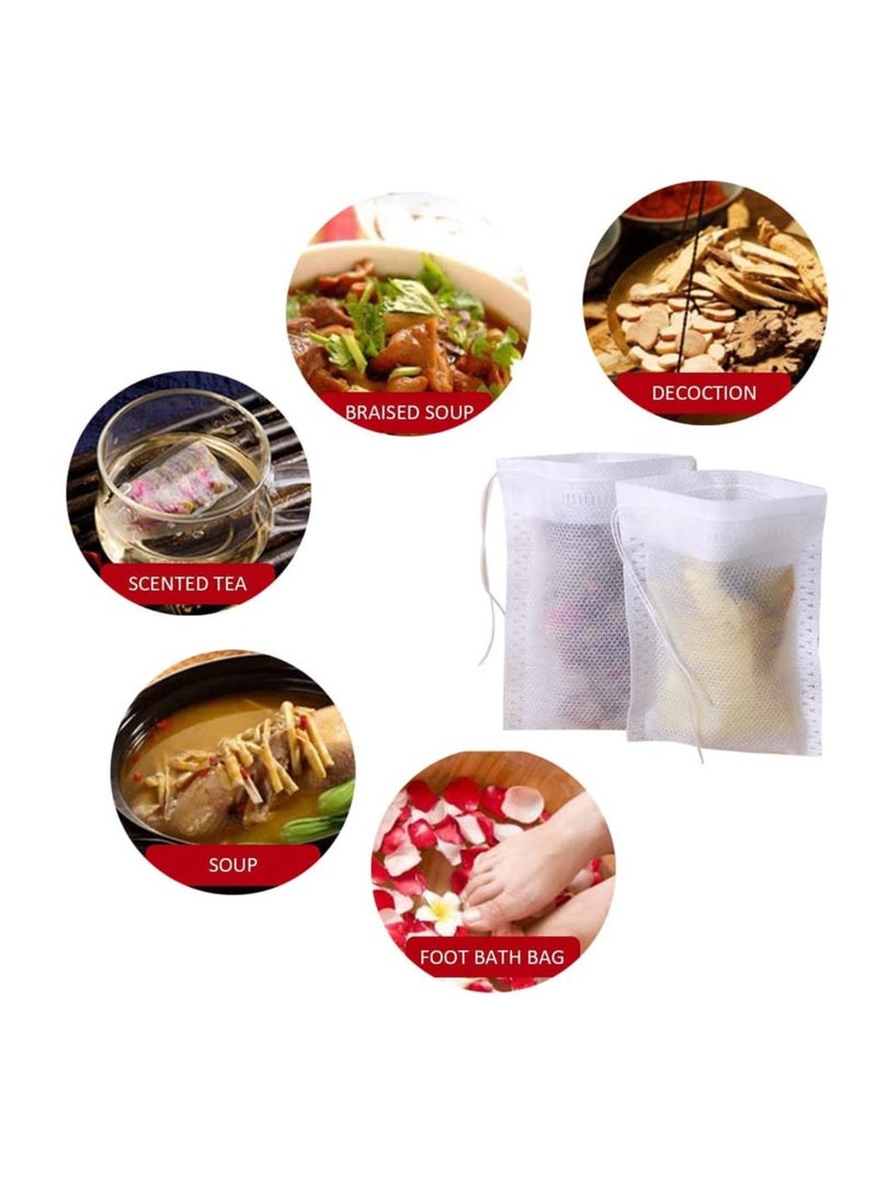 Generic 100 Pieces Disposable Drawstring Tea Filter Bags, Non-woven Fabric Bags, Airtight Mesh Bags for Tea Leaves, Coffee, Herbs, Spices  - Image 1