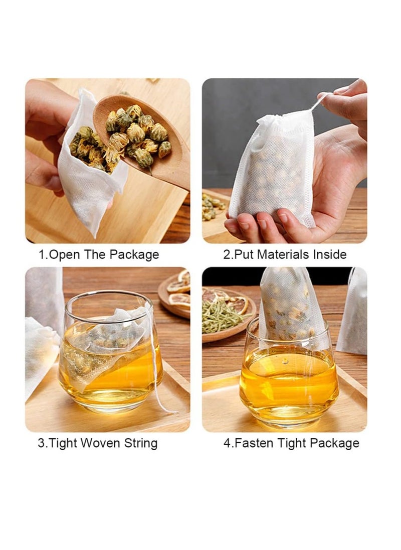 Generic 100 Pieces Disposable Drawstring Tea Filter Bags, Non-woven Fabric Bags, Airtight Mesh Bags for Tea Leaves, Coffee, Herbs, Spices  - Image 5