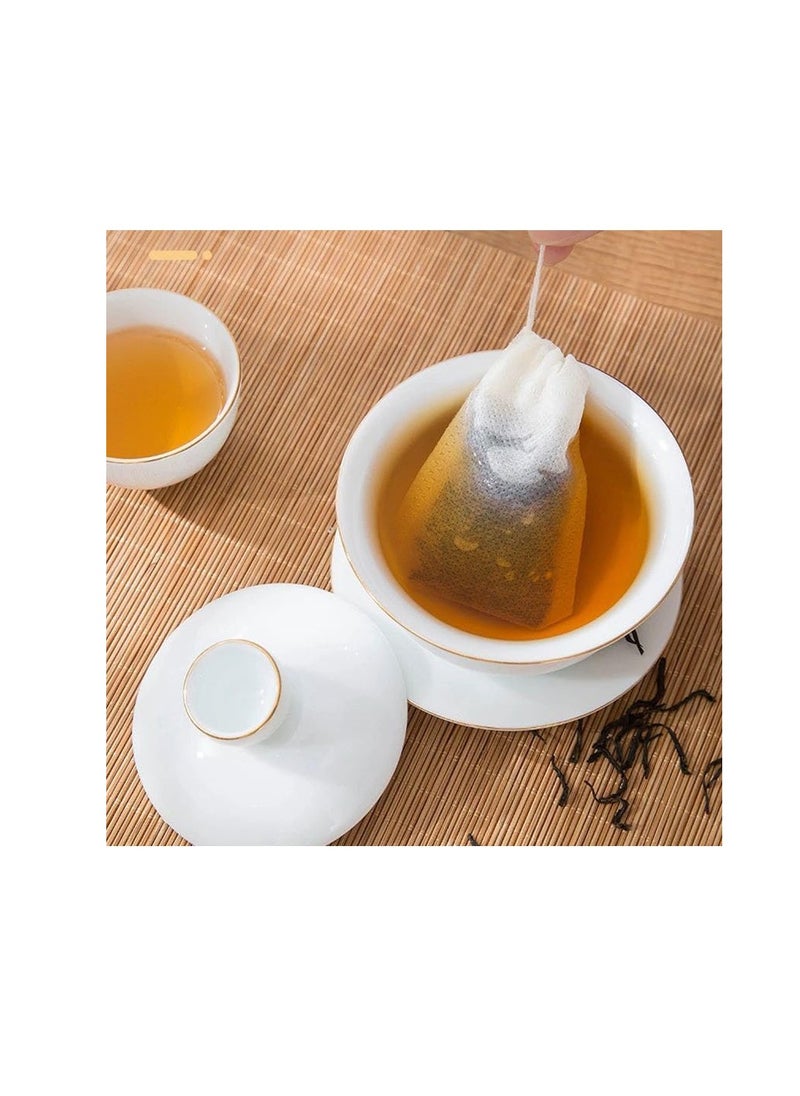 100 Pieces Disposable Drawstring Tea Filter Bags, Non-woven Fabric Bags, Airtight Mesh Bags for Tea Leaves, Coffee, Herbs, Spices