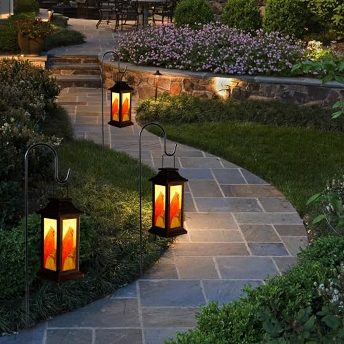 Topadorn Hanging Solar Lantern Waterproof Portable Lamp Outdoor Garden Decorative LED Light, Red Bird,10" H - Image 2