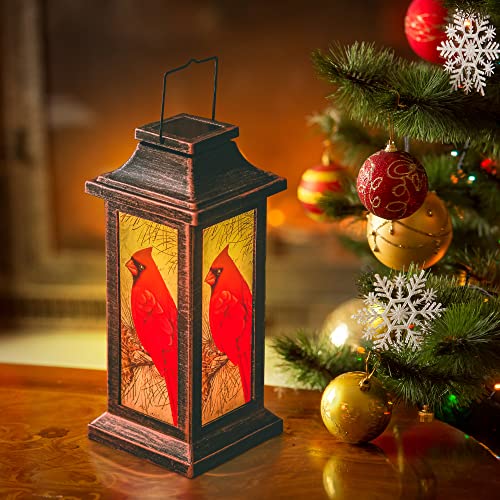 Topadorn Hanging Solar Lantern Waterproof Portable Lamp Outdoor Garden Decorative LED Light, Red Bird,10" H - Image 1