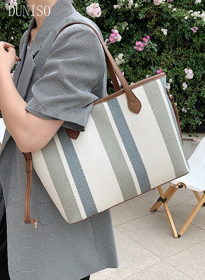 DUNISO Women's Fashion Shoulder Tote Bag Faux Leather Crossbody Bag Set For Women Large Capacity Bucket Bag Fashionable Travel Messenger Shoulder Bag For Ladies - Image 2