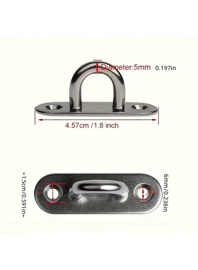 Stainless Steel M5 Heavy Duty Screw Eye Plate With Ring Pack Of 5 - Image 2